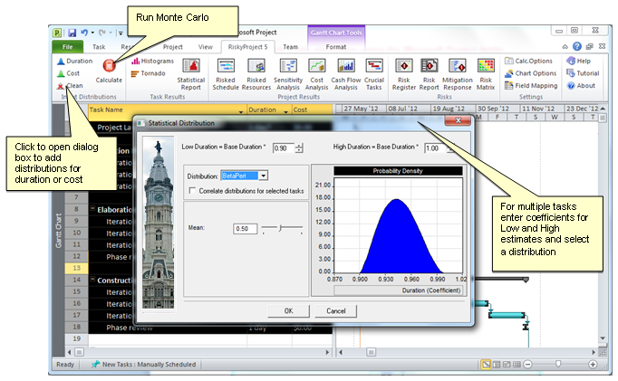 RiskyProject High/Low Duration or Cost in Microsoft Project