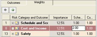 Project risk management: risk weighting